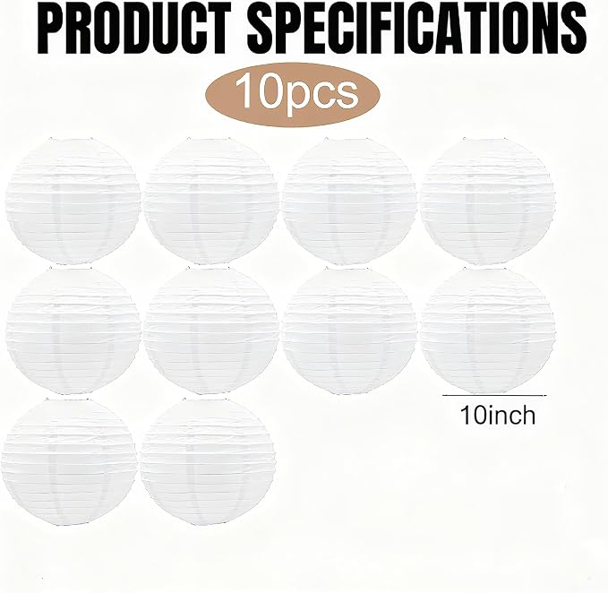 White Chinese Paper Lanterns Japanese Round Shape Hanging Ceiling - Image 2