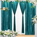 Eternal Beauty Teal Sequin Backdrop Curtains, 4 Panels 2x8FT | 3mm Sparkle by EternalBeauty