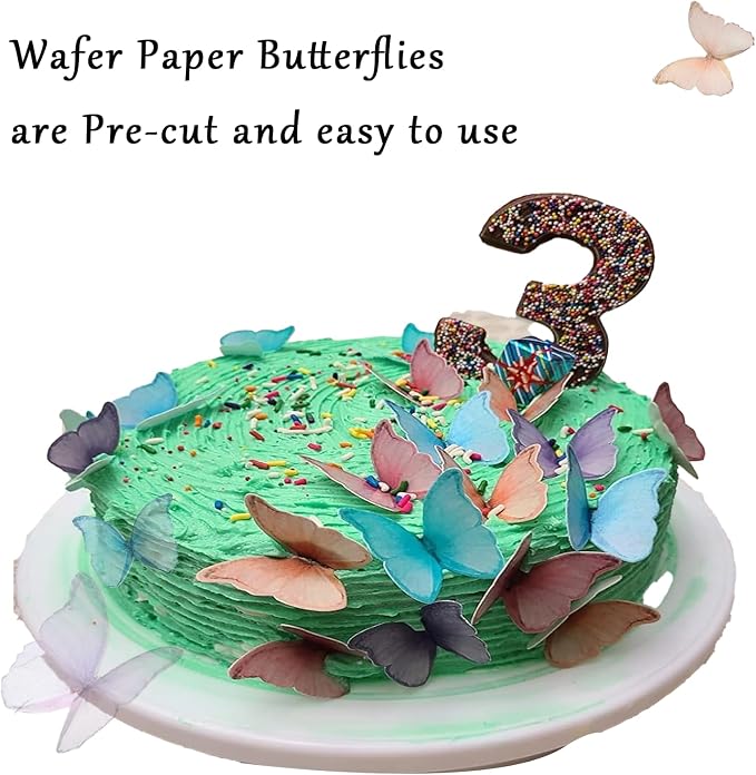 48Pcs Edible Butterflies for Cake Decorating Wafer Paper Butterfly Cupcake - Image 6