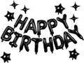 Black Happy Birthday Balloons Banner 16 Inch Mylar Foil Letters, 10 Inch Five & by WESTGO