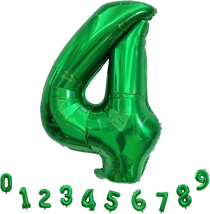Emerald Green Number Balloons, 40 Inch Dark Green Number 4 Balloon - Image 9