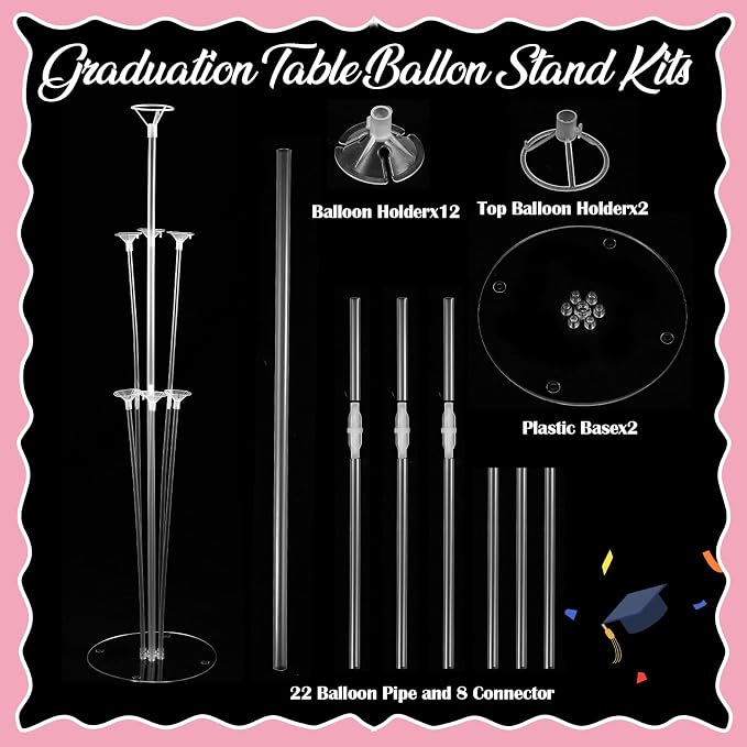Jenaai Pink and Black 27 Pcs 2026 Graduation Balloon Centerpiece - Image 5