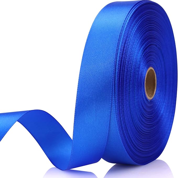 7/8 Inch 60 Yards Blue Satin Craft Ribbon-Single Face Polyester Ribbon by Unknown