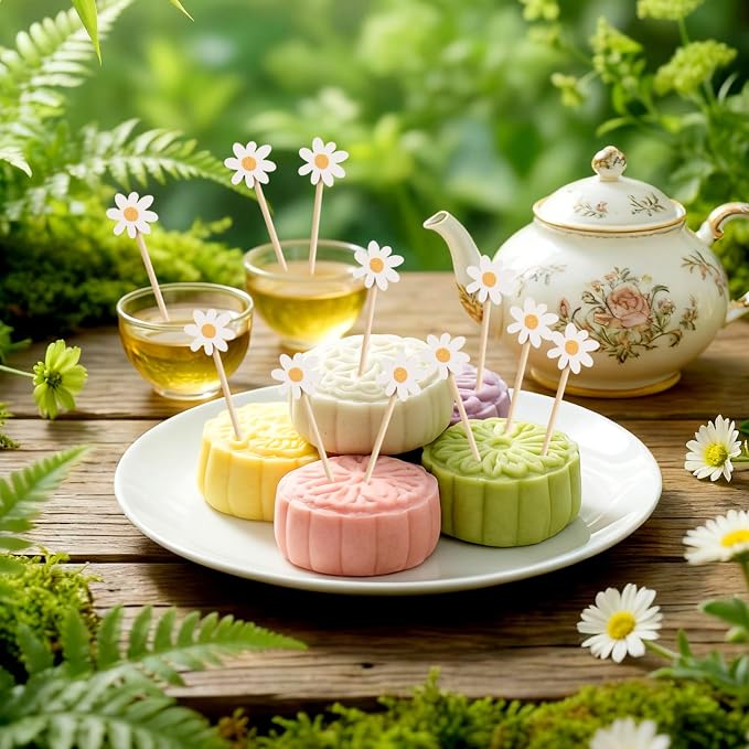 Spring Daisy Cocktail Picks 100 pcs Floral Decorative Toothpicks - Image 5
