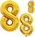 Gold Foil Balloons Number 8, Huge Number Balloons by GOER