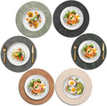 UnivoColors Placemats Round Faux Leather Placemats Set of 6-Waterproof-Wipe by UnivoColors