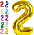 Big 40 Inch Gold 2 Number Balloon Birthday Decoration, Number 2 Helium Balloons by Upgesy