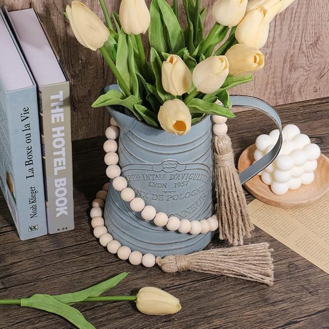 Sivya 58in Farmhouse Beads Wood Bead Garland - Image 5