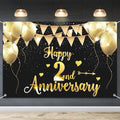 HAMIGAR 6x4ft Happy 2nd Anniversary Banner Backdrop by HAMIGAR