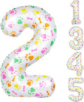 40 Inch Multi-color Dog Paw Balloons, Numeral 2 Birthday Balloons by AXBMM