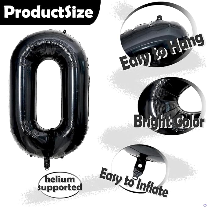 40 inch Large Black 39 Balloon Number - Image 3