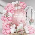 HILAVO Pink Bow Balloon Arch Kit Pink and White Balloons Garland 91 Pcs by HILAVO