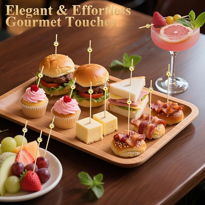 FATLODA 1200PCS Cocktail Picks, Wooden Garnish Sticks, Charcuterie Boards - Image 5