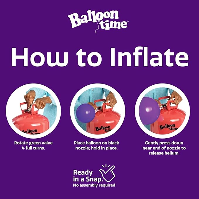 Pack of 2 Balloon Time Disposable Helium Tank 14.9 cu.ft Kit | 50 Latex - Image 4