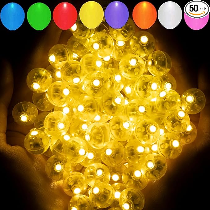 Aogist 50pcs Yellow Balloon Lights, Long Standby Time Waterproof Mini Light by Aogist