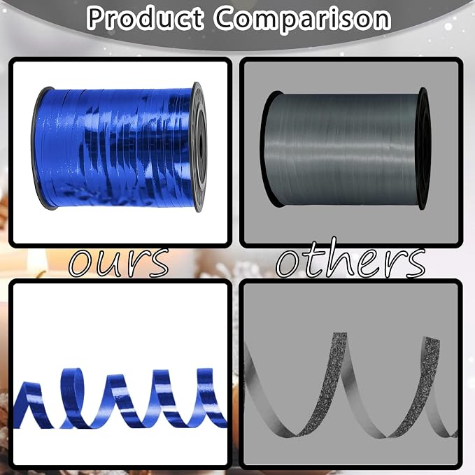 500 Yards Curling Ribbon, 1/5 Inch Shiny Blue Ribbon, Balloon String, Party - Image 4