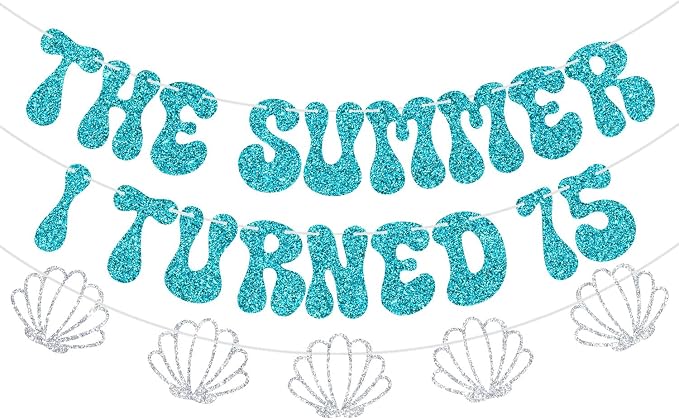 The Summer I Turned 15 Banner, Summer Beach Themed 15th Birthday Party by Unknown