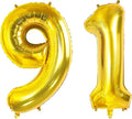Number 91 Balloons for 91st Birthday Parties, Large Gold Foil Helium Balloons by Joycard