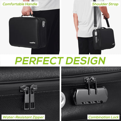 Fireproof Document Box with Combination Lock, Fireproof Water-Resistant Hard Case Safe for Important Documents, Certificates, Laptop, Passports（16''x12''x5''