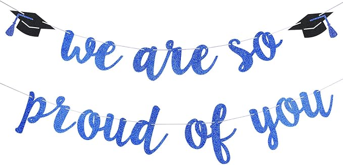 2026 Graduation Banner Party Decorations Blue We are So Proud of You by Unknown