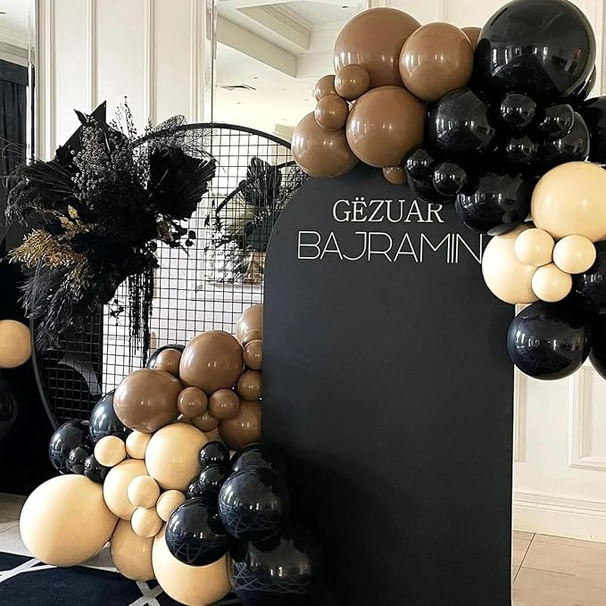 Brown Black Gold Balloon Garland Arch Kit - Image 7