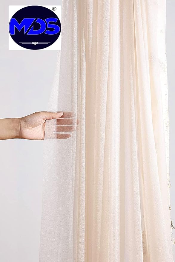 MDS Halloween Chiffon Draping Fabric - 2 Panel, 30" Wide x 50ft Long - Sheer Spooky Arbor & Canopy Drapery for Haunted House Backdrops, Party Ceilings, DIY Costumes & Themed Events - Nude