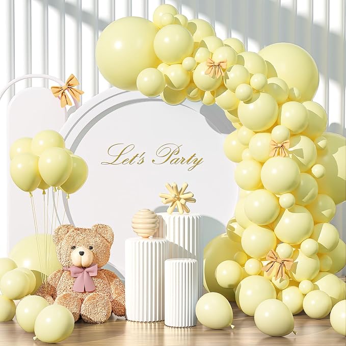 Pastel Yellow Balloons Different Sizes 135pcs 18 12 10 5 Inch Light Yellow by YISHEBAPA