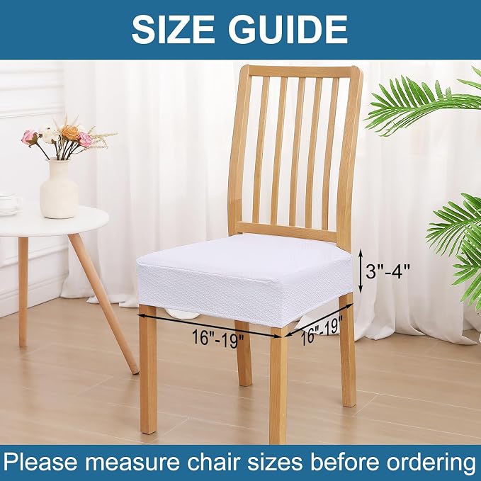Smiry Waterproof Seat Covers for Dining Room Chairs, No Rear Covers | Stretch - Image 2