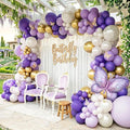 Double Stuffed Purple Balloon Arch Garland Kit by Olamivra