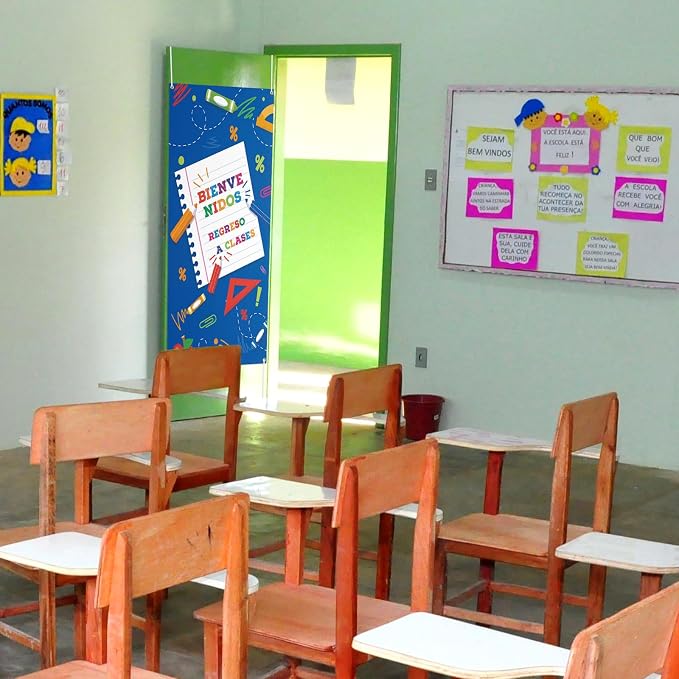 HunnmingRe Bienvenidos Regreso a Clases Banner Regreso a Clases Door Decor Back - Image 7