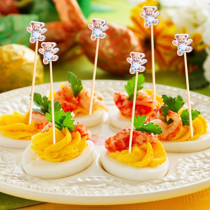 100Pcs Bear Theme Cocktail Picks We Can Bearly Wait Baby Shower Decor Long - Image 6