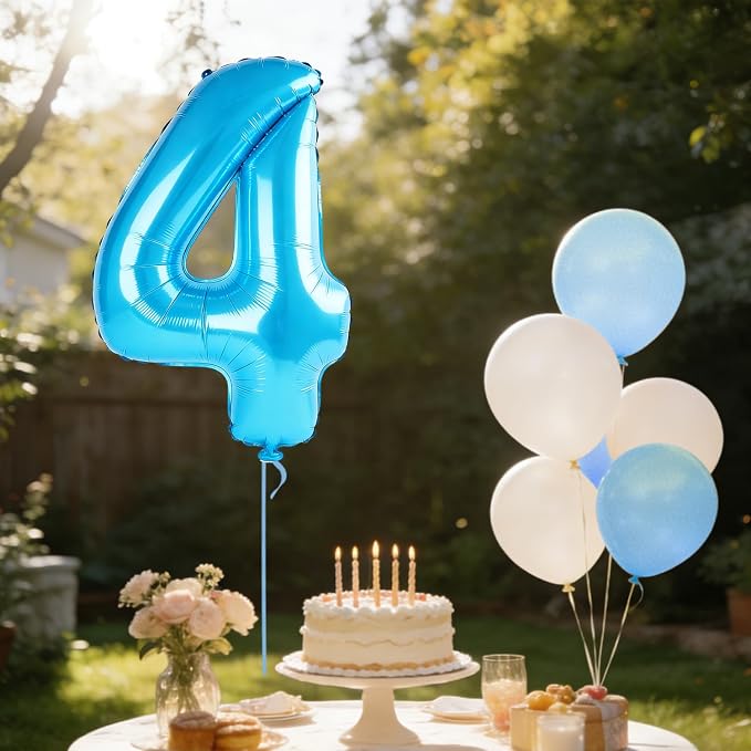 40 Inch Number 4 Balloons for 4th Birthday Party Decorations, 0-100 Jewelry - Image 3