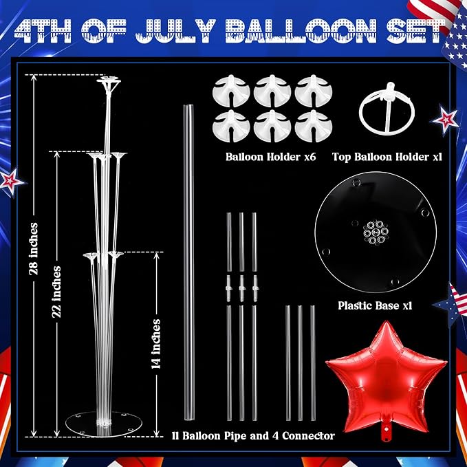 Lunmon 4 Set 4th of July Balloon Stand Kit - Image 3