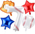 Jenaai Number 7 Baseball Balloons White Red and Blue Baseball Glove Balloons by Jenaai