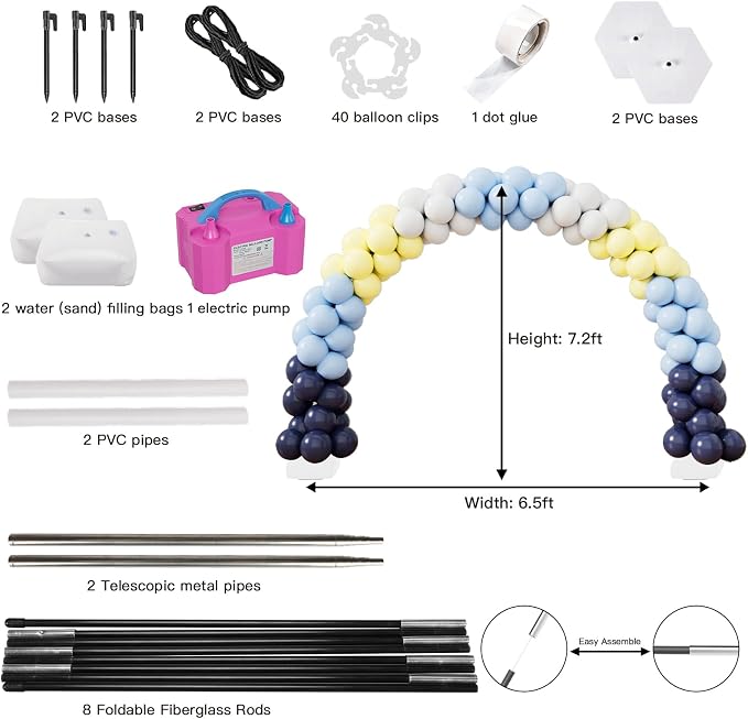 rubfac 7.2ft Adjustable Balloon Arch Kit - Image 3