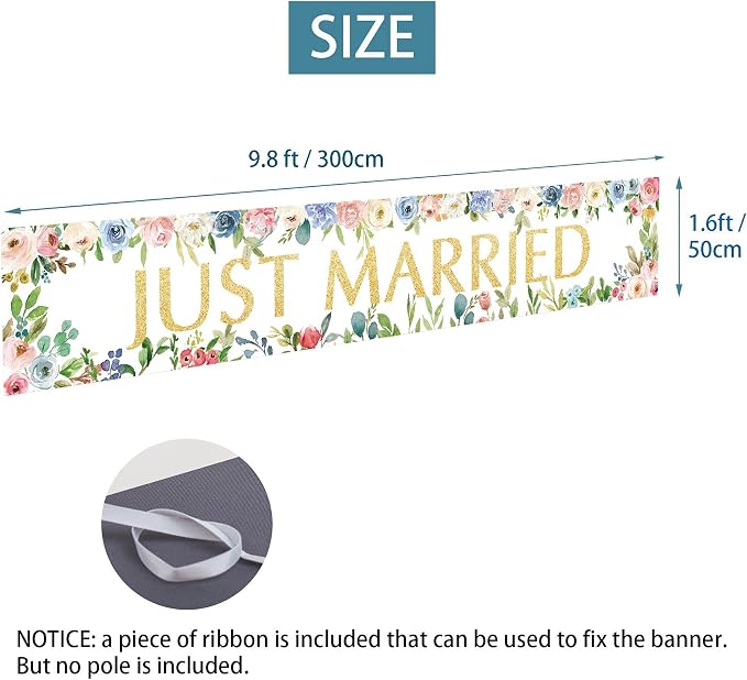 Just Married Banner Backdrop - Image 2