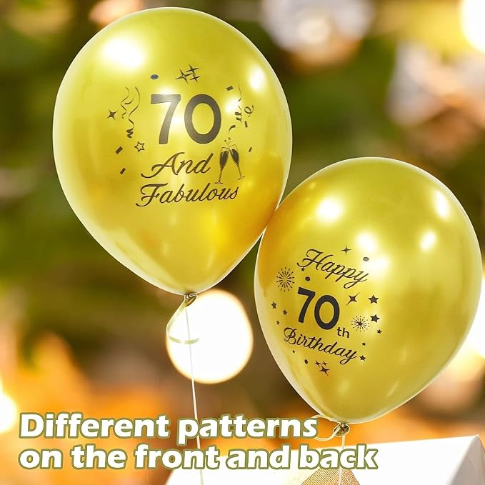 Black Gold 21st Birthday Balloons Pack of 15 Men Women Happy 21st Birthday - Image 3