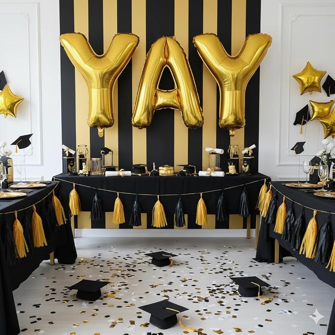 40Inch Gold YAY Balloons, Giant YAY Letter Foil Mylar Balloon Banner - Image 5