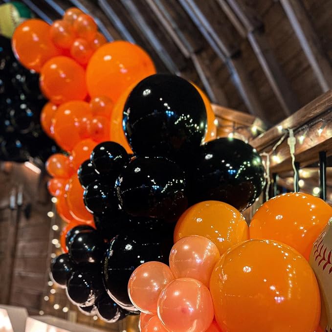 Black and Orange Balloon Arch Kit, 18 12 10 5 Inch Different Size Balloons - Image 3
