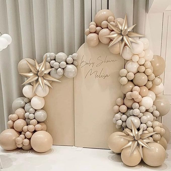 60 PCS Caramel Star Balloons, 12 Point cone Explosion Star Foil Balloons - Image 7