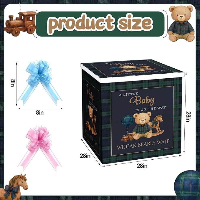 AmazingSpark 28in Giant Gender Reveal Gift Box - Image 2