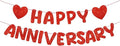 Fulmoon Happy Anniversary Banner Glitter Happy Anniversary Decorations Wedding by Fulmoon