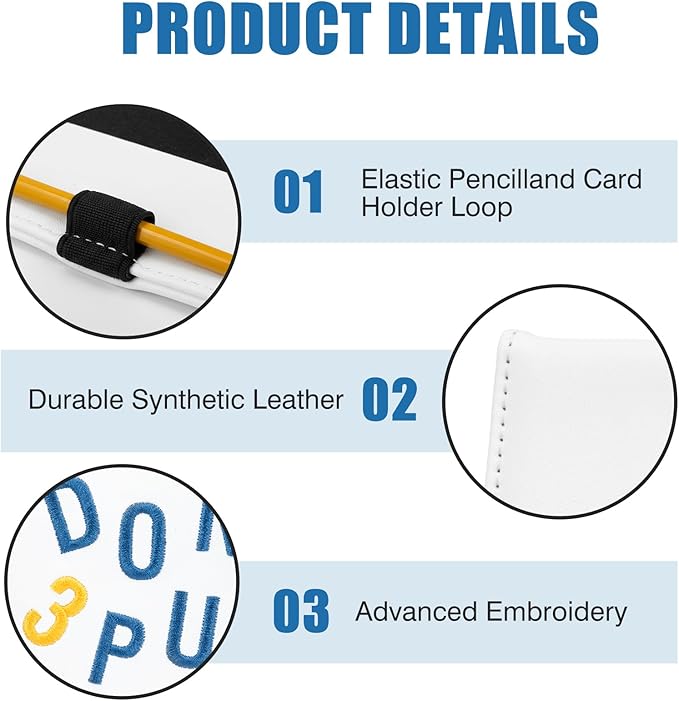 Leather Golf Scorecard Holder - Golf Scorecard & Yardage Book Holder Cover Universal Fit for Scorecard, Golf Accessories Fit for Most Back Pocket Golf Gifts