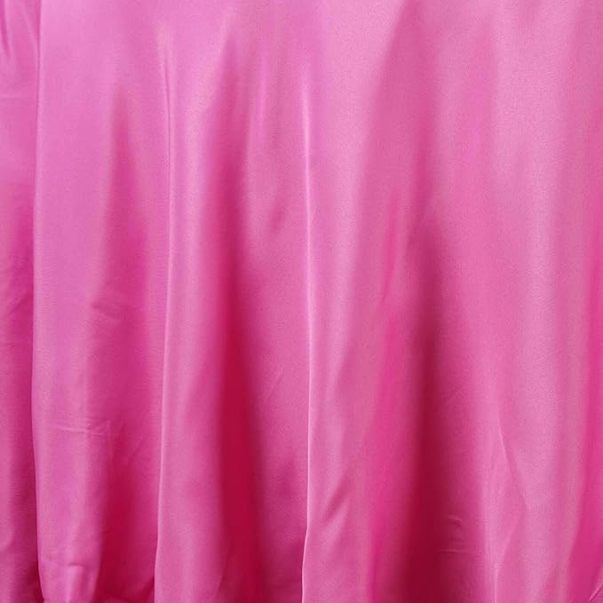 Efavormart Round Tablecloth, 90 Inch Stain & Wrinkle Resistant Washable Table Cloth, Decorative Polyester Fabric Table Cover for Banquet, Wedding, Dining- Fushia