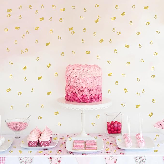 120 Pcs Wedding Confetti, Heart and Diamond Ring Shaped Confetti Decorations,I Do Engagement Party Table Scatter for Wedding or Engagement Decor.