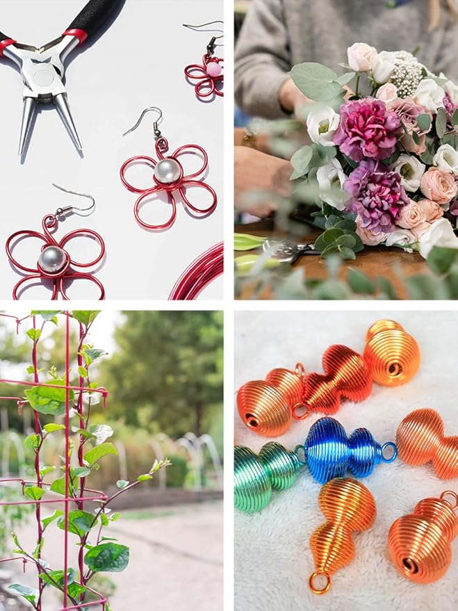 Mandala Crafts 14 Gauge Anodized Aluminum Craft Wire for Jewelry Making - 60 FT Colored Flexible Gray Wire - Bendable for Bonsai Armature Crafting Sculpting