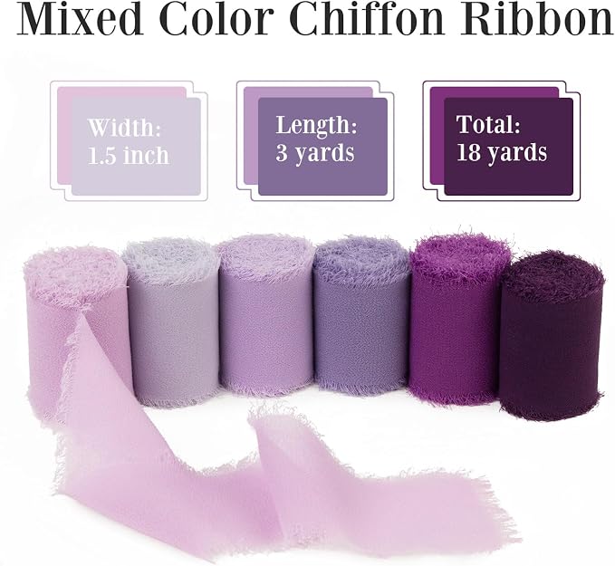 Purple Chiffon Ribbon - Image 2