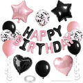27 Pcs Black Pink Birthday Decorations, 3D Letters Black Pink Happy Birthday by WEIKA