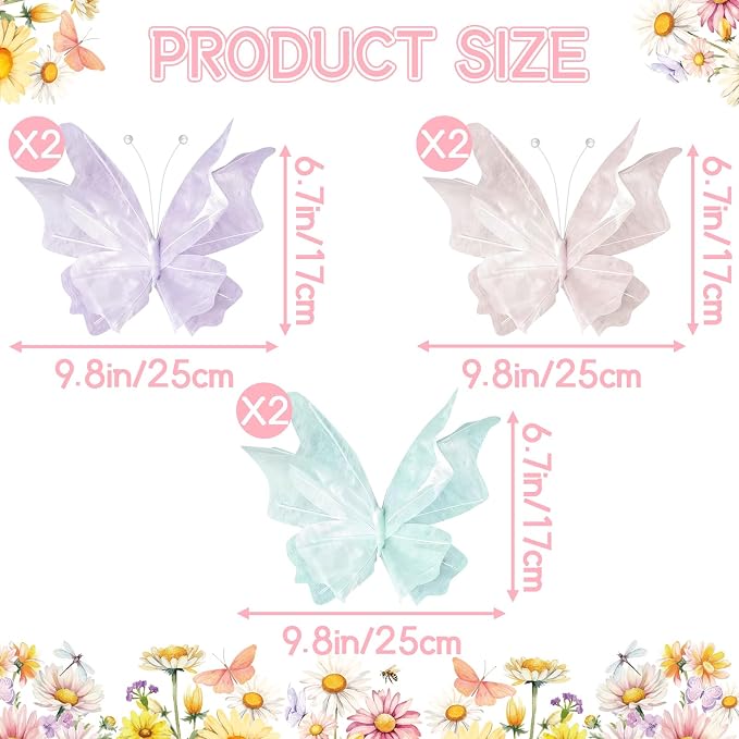 3D Hanging Butterfly Decorations, Butterfly Birthday Party Decorations - Image 3