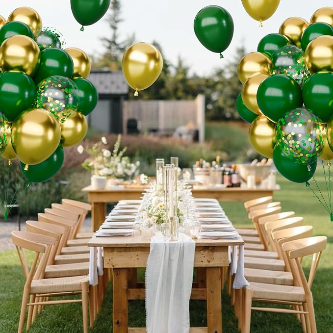 Green and Gold Balloons Set, Graduation, St.Patrick's Day, Jungle Party - Image 6
